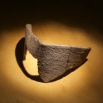 Part of a crucible—perhaps used by 16th-century English metallurgists—was dug from an earthen mound on Roanoke Island in the early 1990s by Ivor Noel Hume. PHOTOGRAPH BY MARK THIESSEN, NATIONAL GEOGRAPHIC